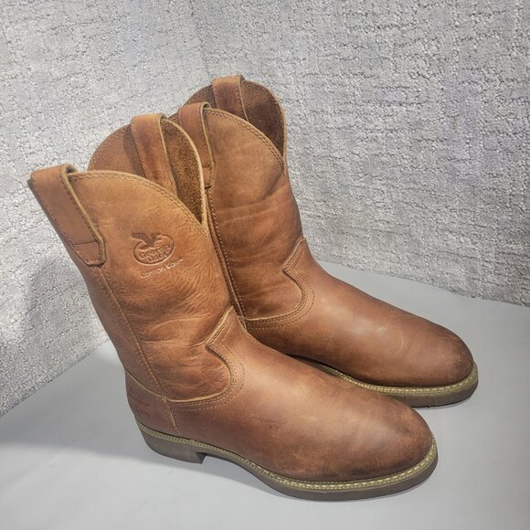 Georgia Farm and Ranch Men's Size 7D Brown Leather Pull on Welington Boots G5814 - Picture 9 of 10